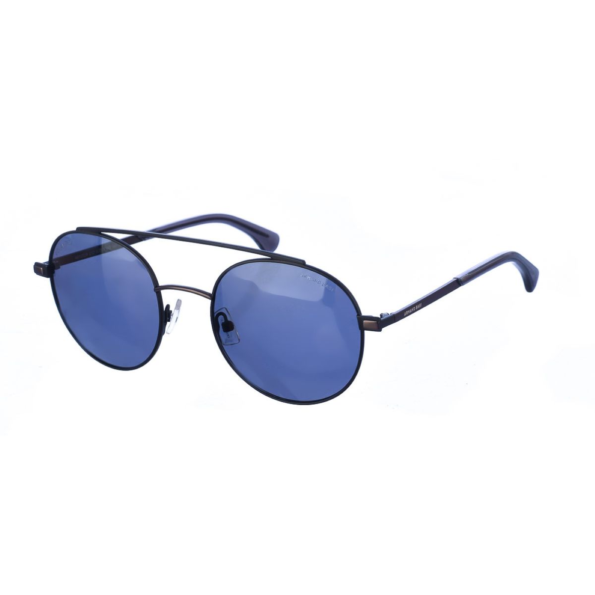 Ovale Metall-Sonnenbrille mit Doppelsteg