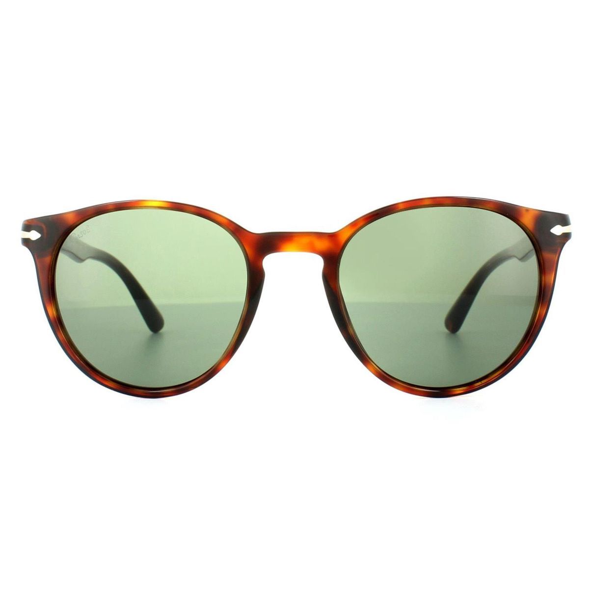 Runde Havana Sonnenbrille mit grünen Gläsern