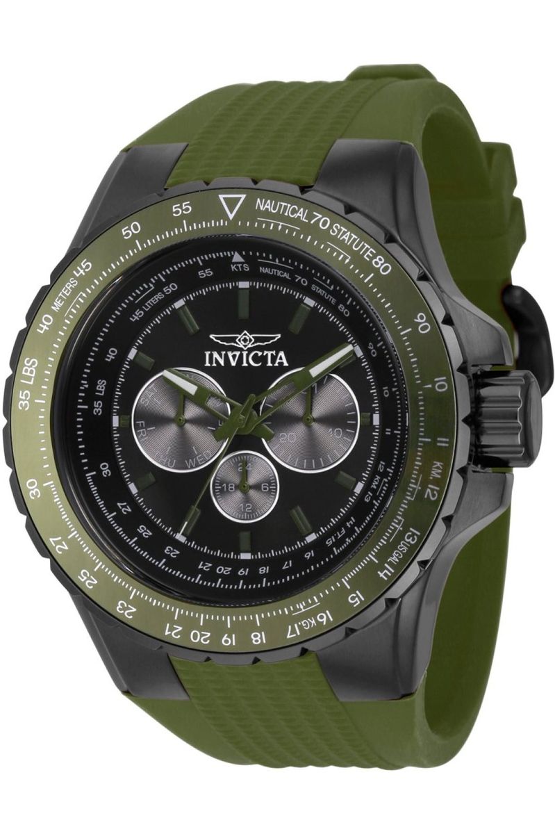 Herren Aviator Quarzuhr Grün