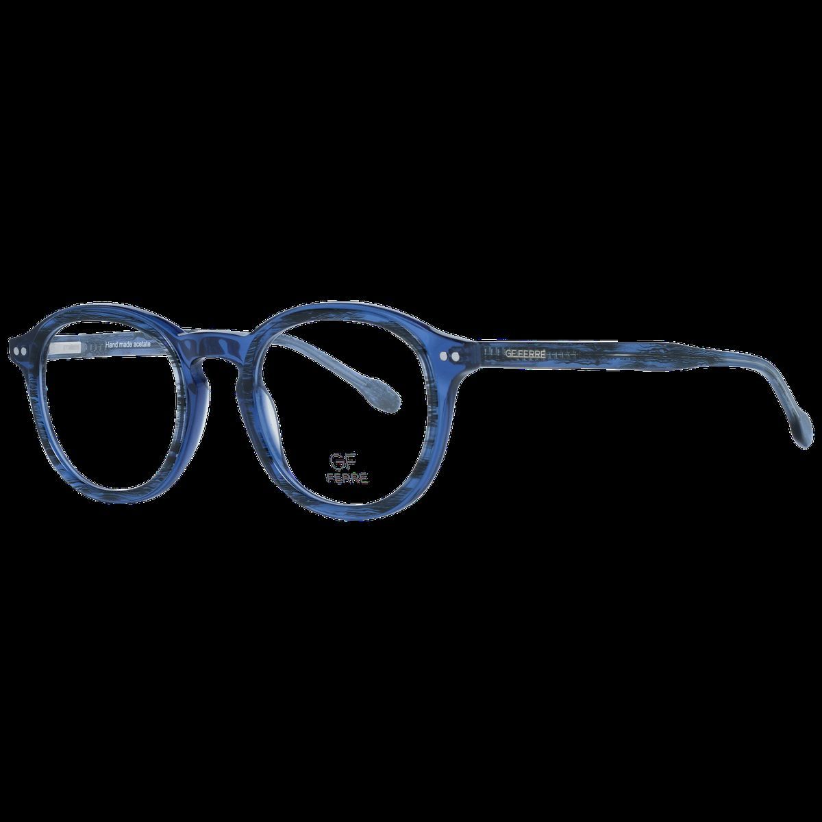 Blaue runde Brillenfassung aus Acetat