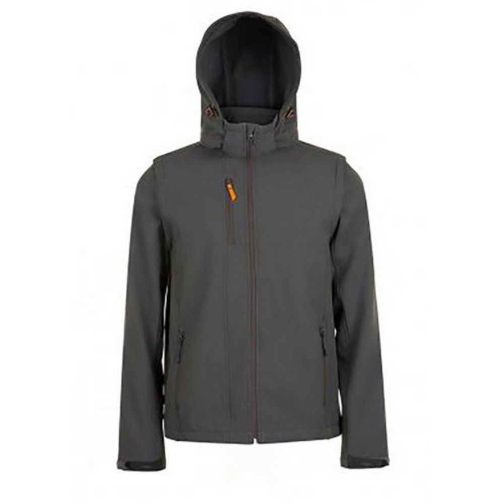 Herren Charcoal Softshell Jacke mit Kapuze