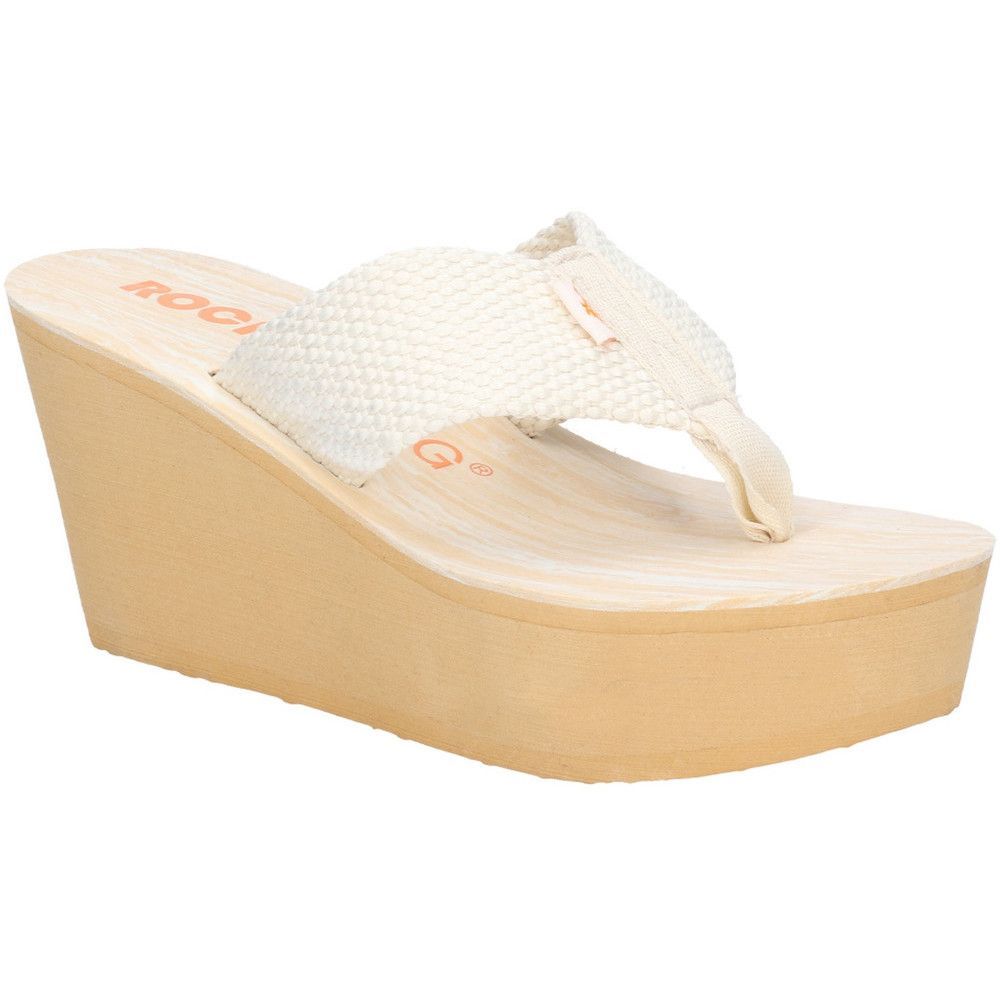 Rocket Dog Womens Diver Webbing Slip On Wedge Flip Flops