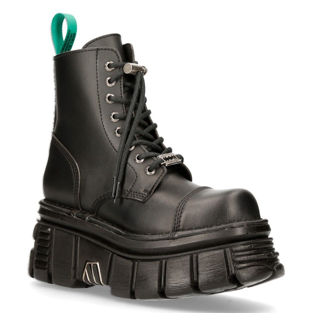 Vegan Leder Kampfstiefel mit Plateausohle