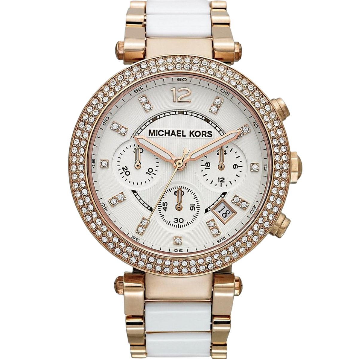 Roségoldfarbene Damen-Chronographenuhr