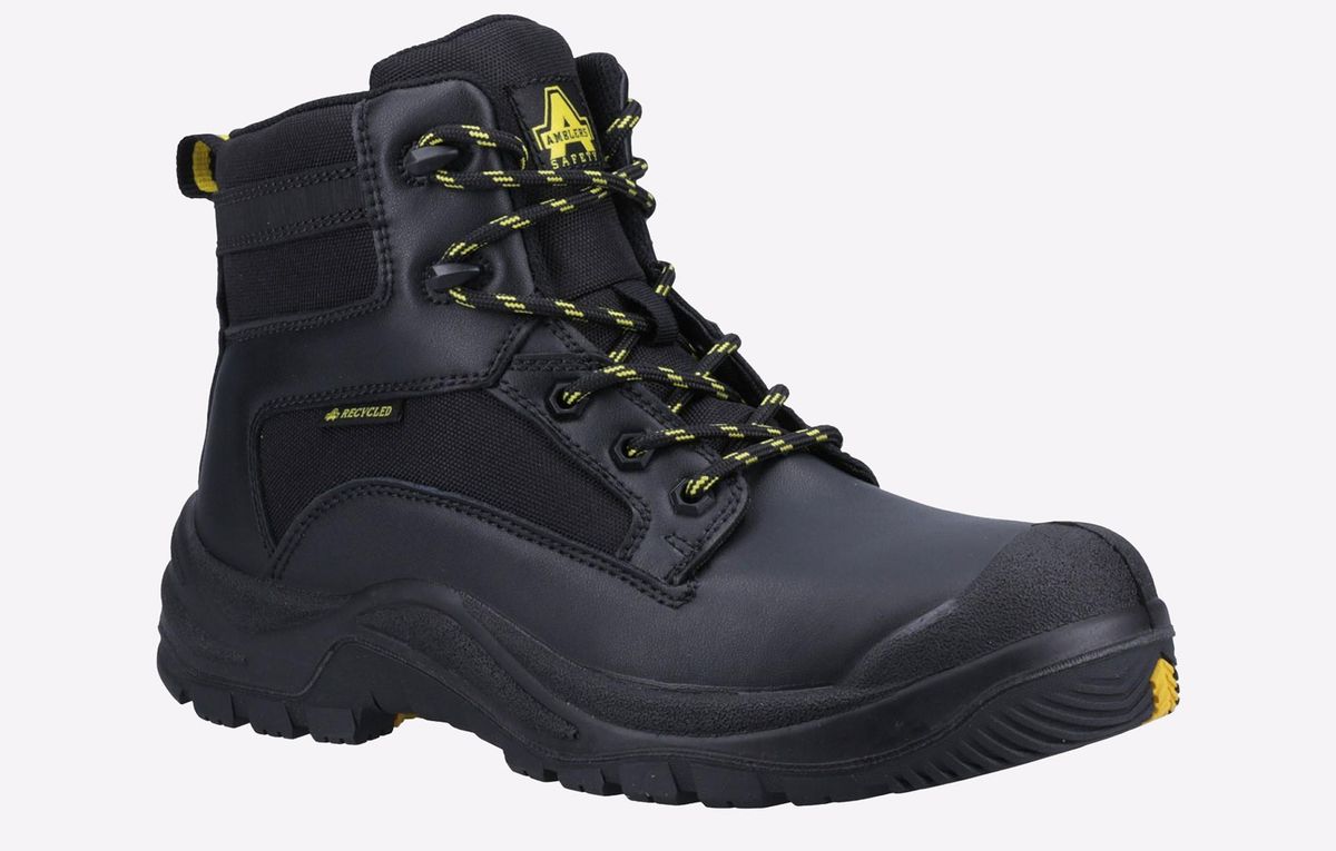 Metallfreie Sicherheitsstiefel aus recyceltem Leder