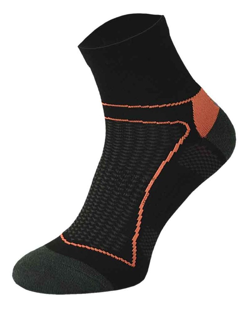 COMODO - Unisex Chaussettes Cyclisme sport Velo Route anti Tranpirante Basses - Orange Noir