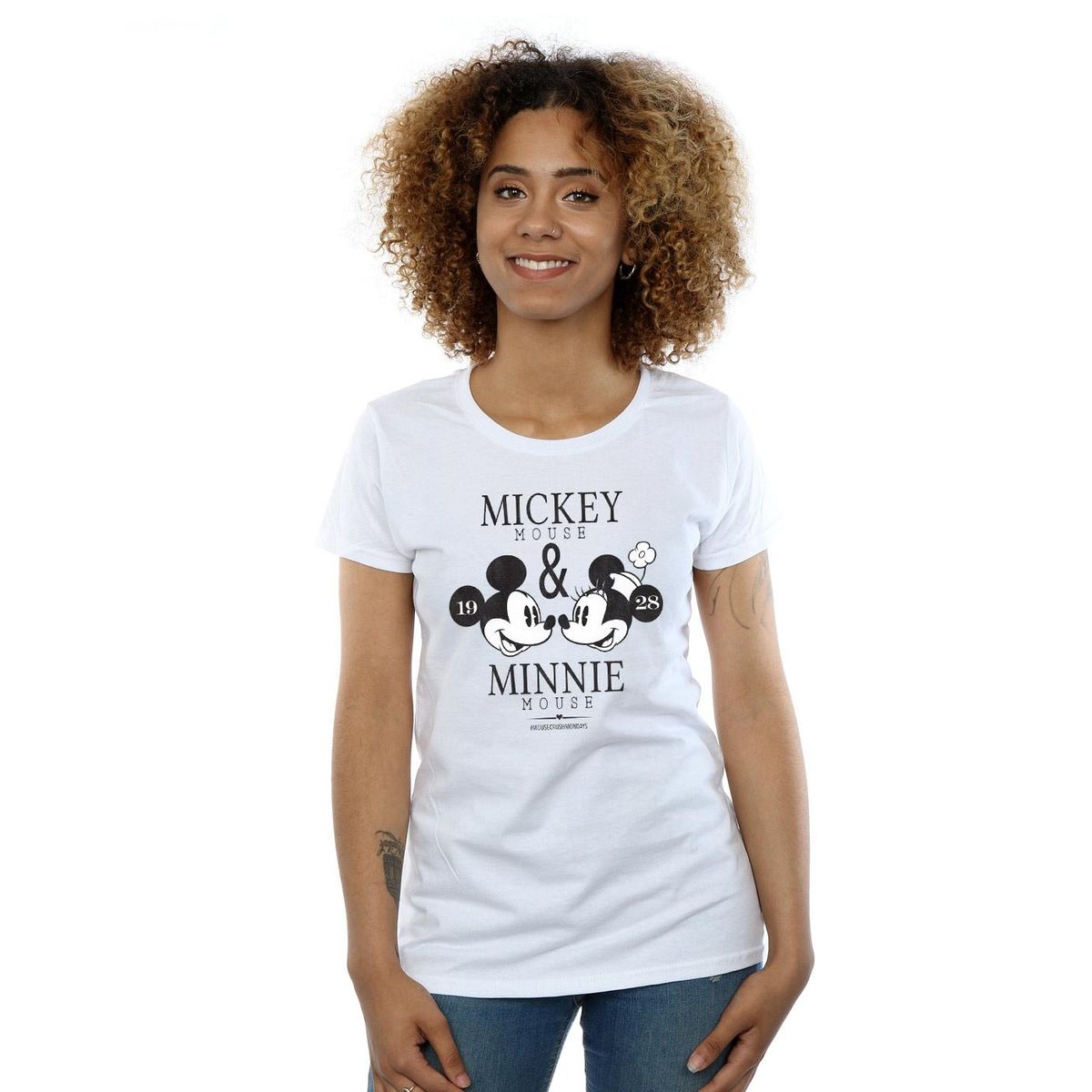 Mickey und Minnie Grafik-T-Shirt
