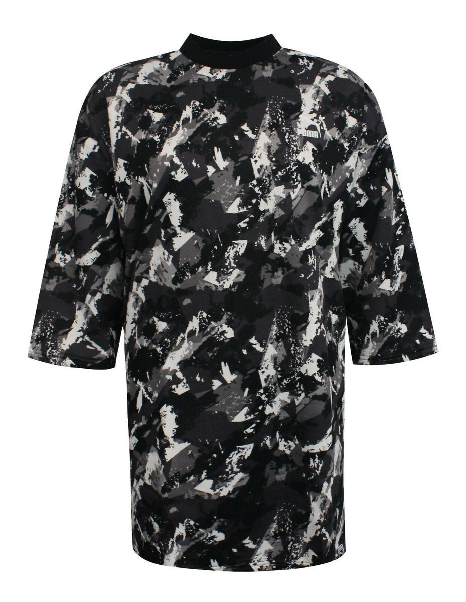 T-Shirt-Kleid mit abstraktem Oversize-Print