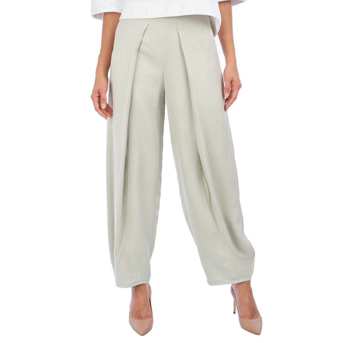 Hochtaillierte Palazzo-Hose mit weitem Bein