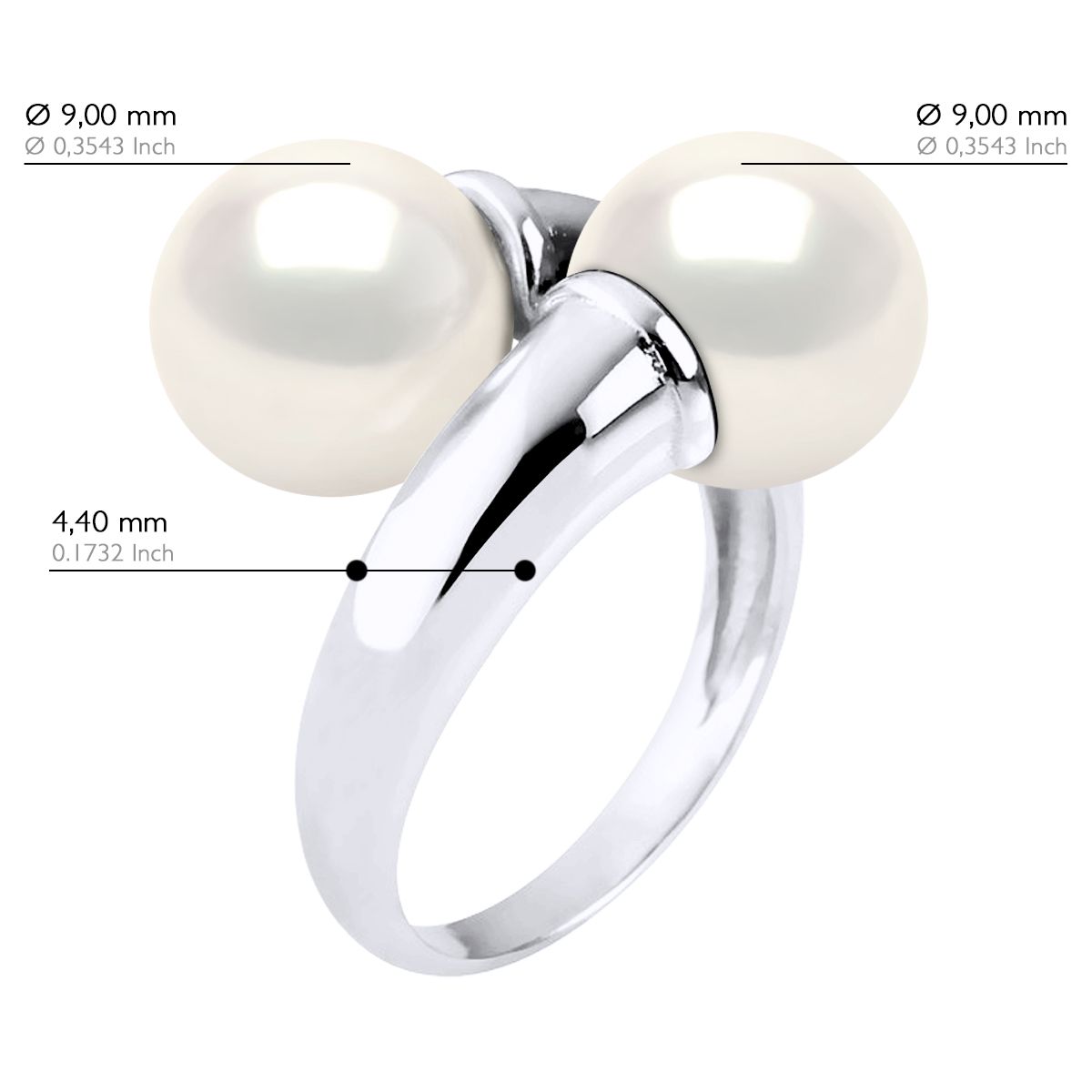 Eleganter Toi et Moi Perlenring