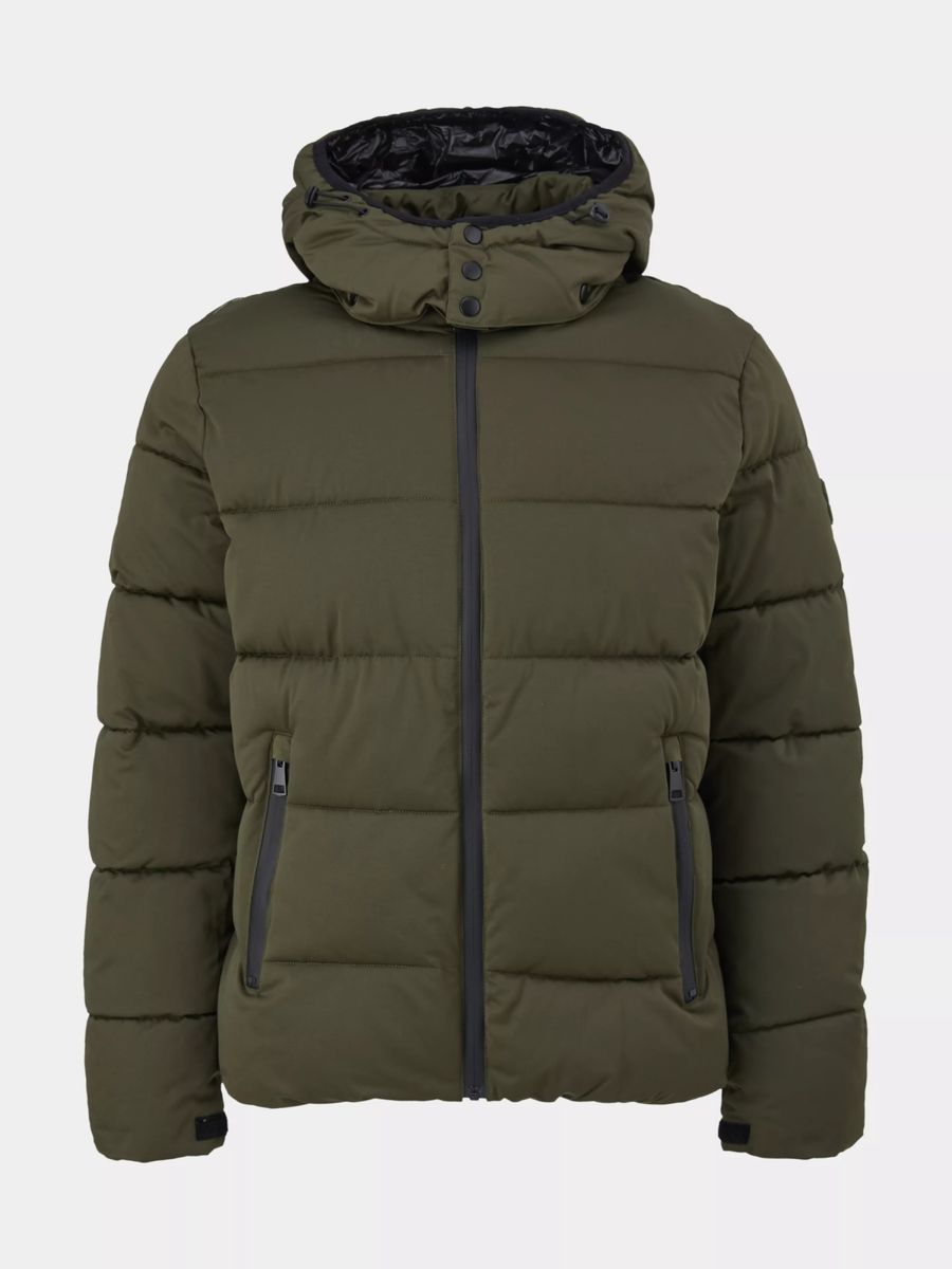 Olivgrüne gefütterte Winterjacke