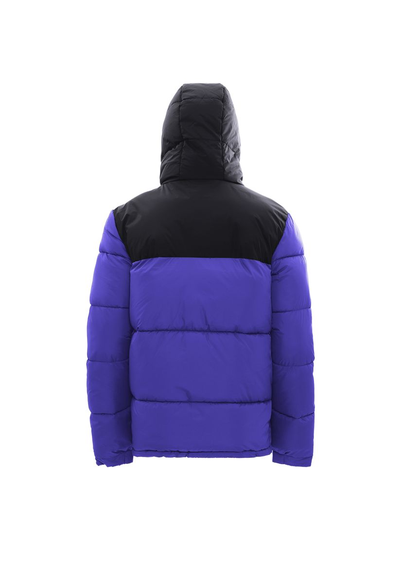Zweifarbige Wattierte Steppjacke mit Kapuze