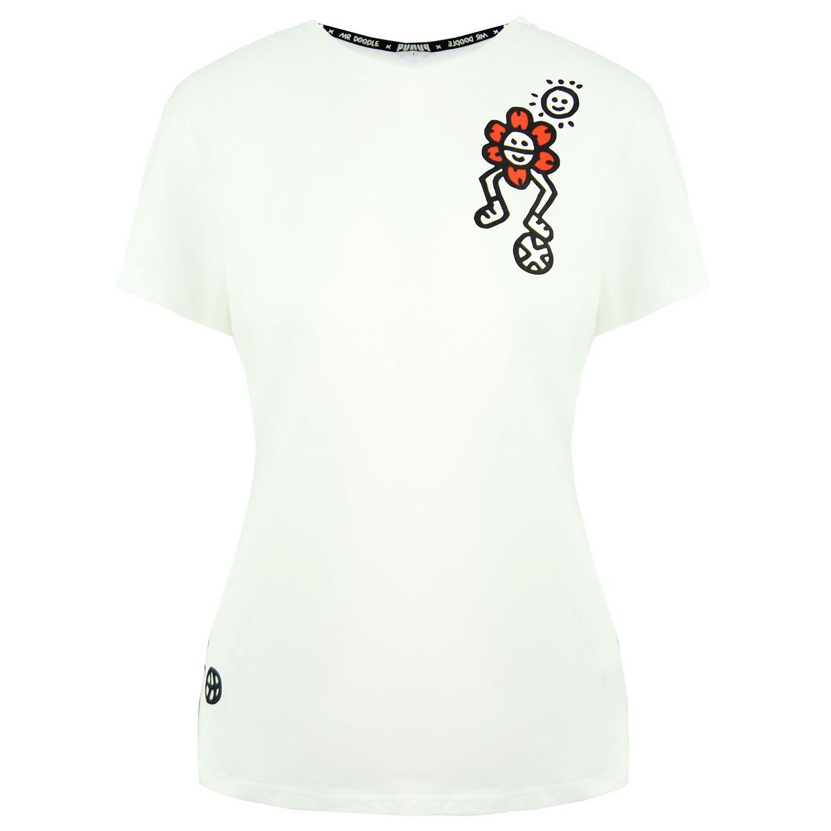 Puma x Mr Doodle Kurzarm Crew Hals Weiß Womens T-Shirt 598691 02