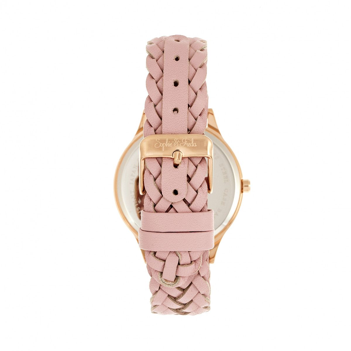 Gestreifte Uhr mit gewebtem Armband