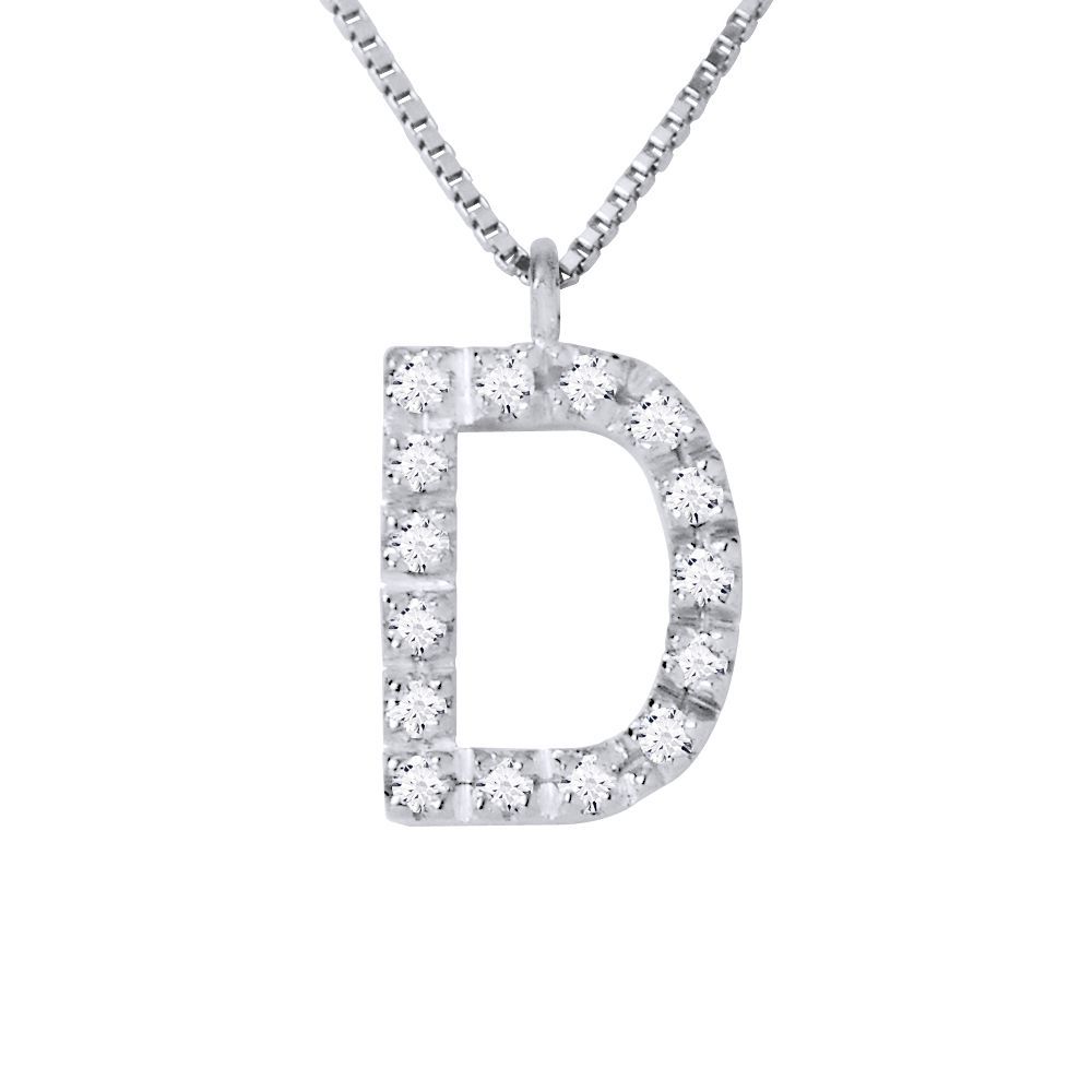 Diamant-Anfangsbuchstabe Anhänger Halskette