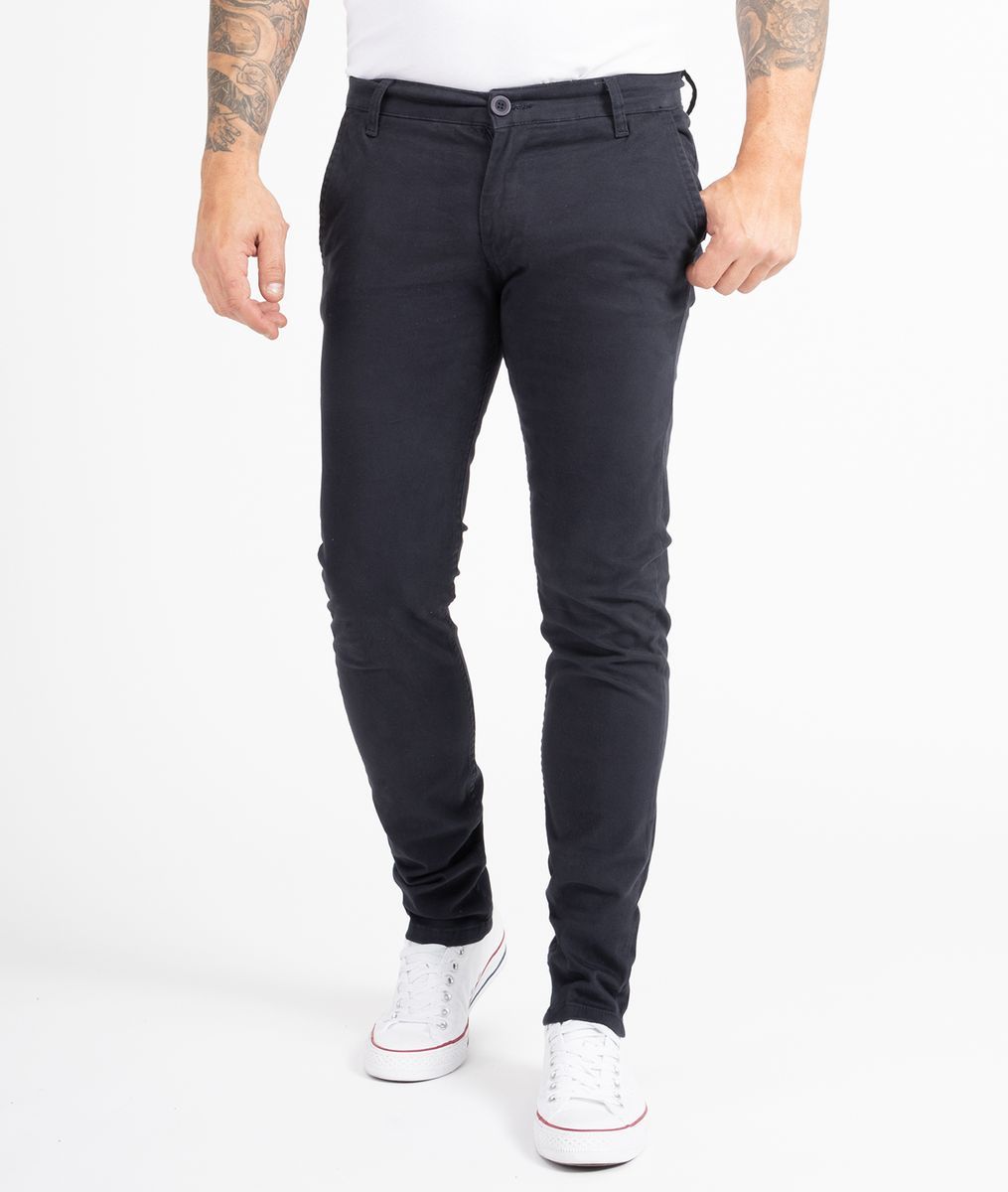 Dunkelblaue Slim Fit Chinos