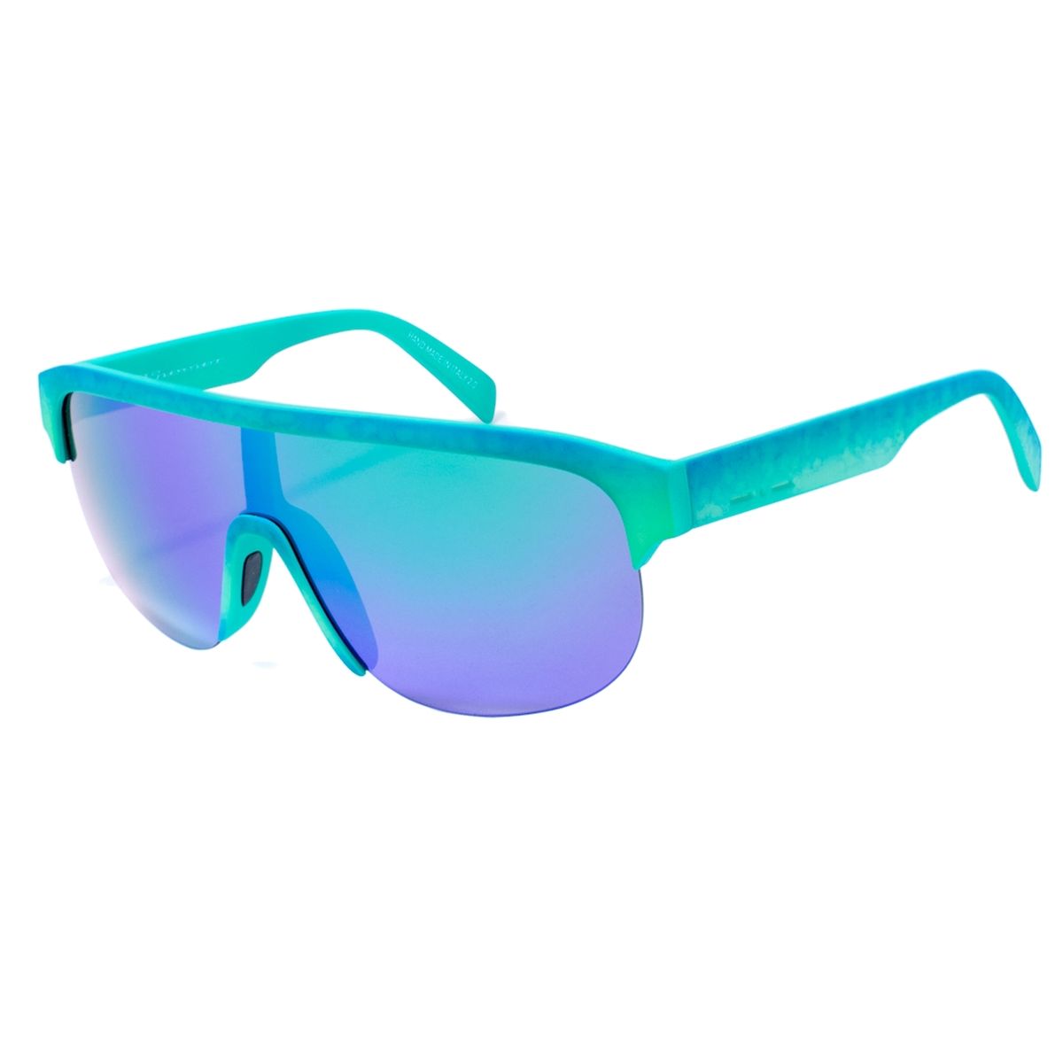 Übergroße Shield Sonnenbrille aus blauem Acetat