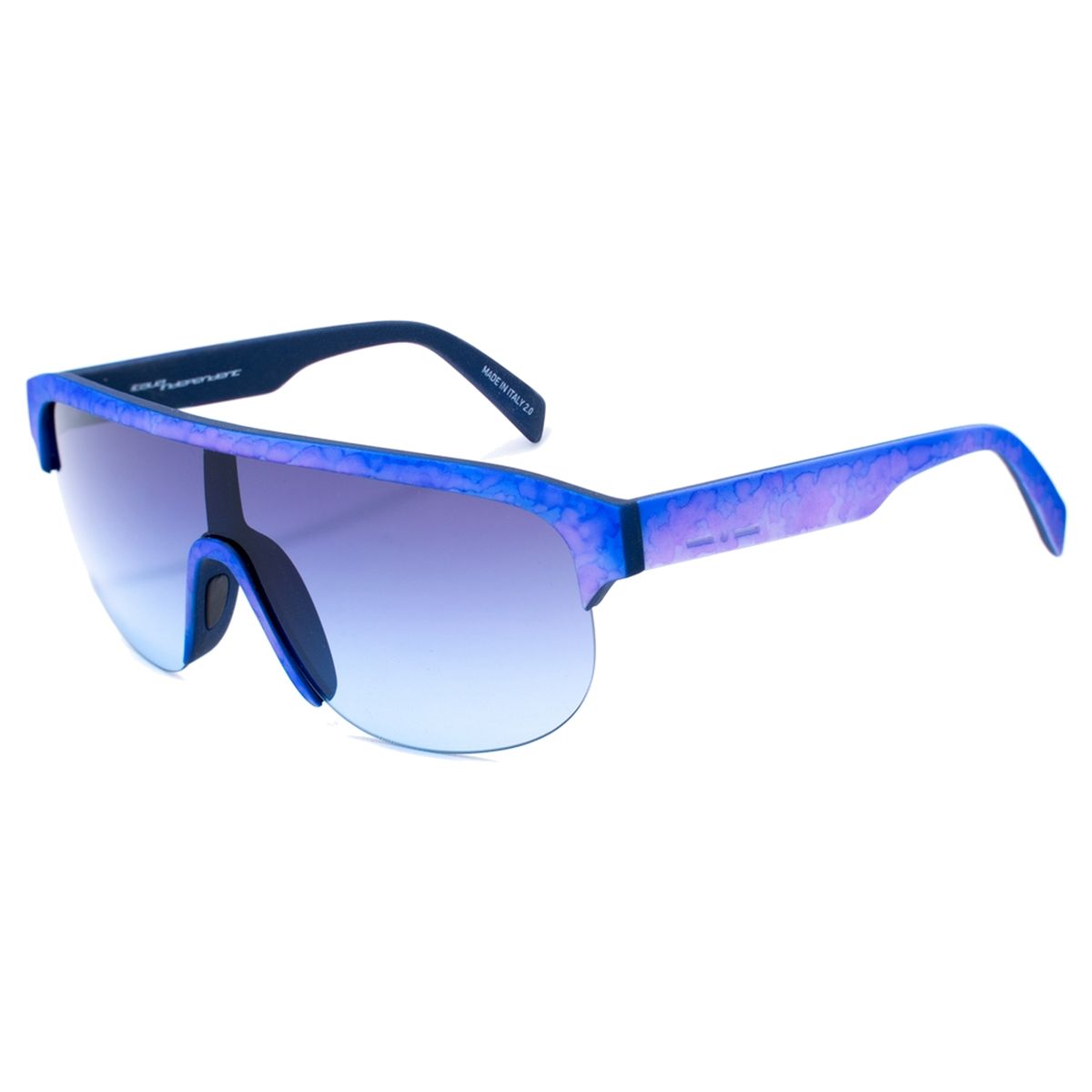 Übergroße Shield Sonnenbrille aus blauem Acetat