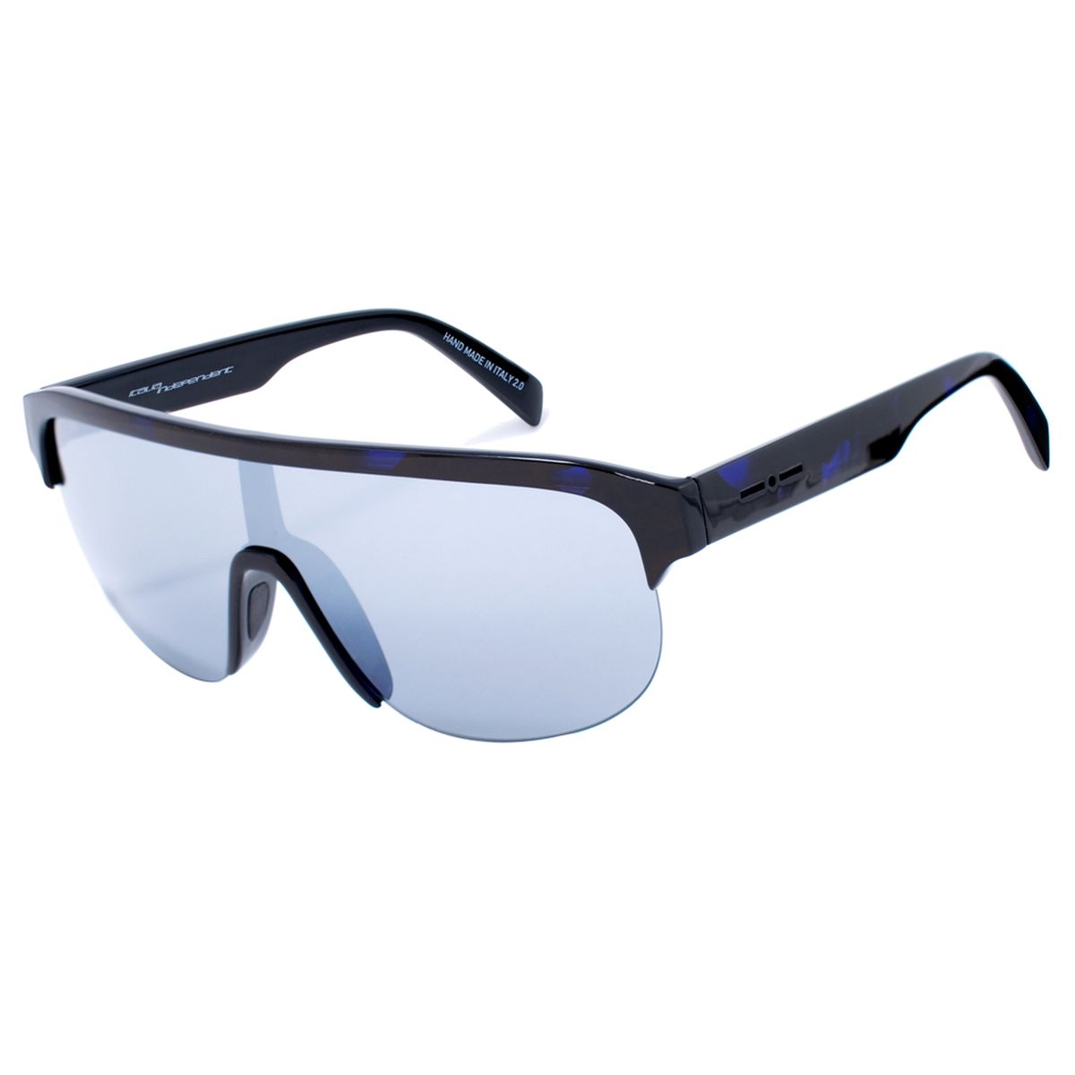 Übergroße Shield Sonnenbrille aus blauem Acetat