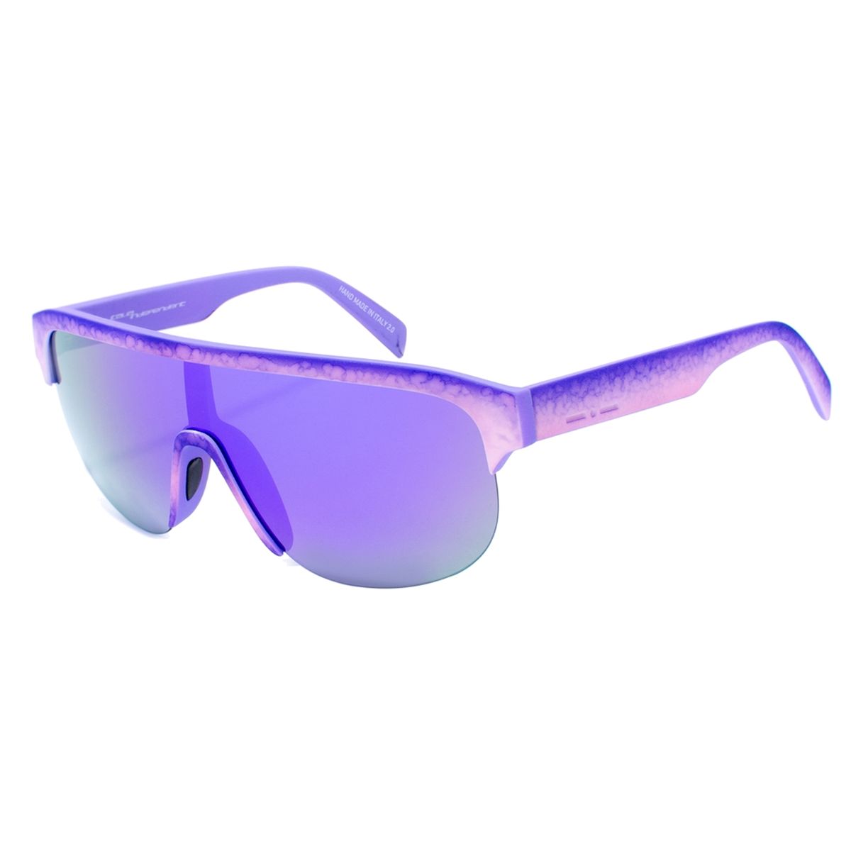 Übergroße Shield Sonnenbrille aus blauem Acetat