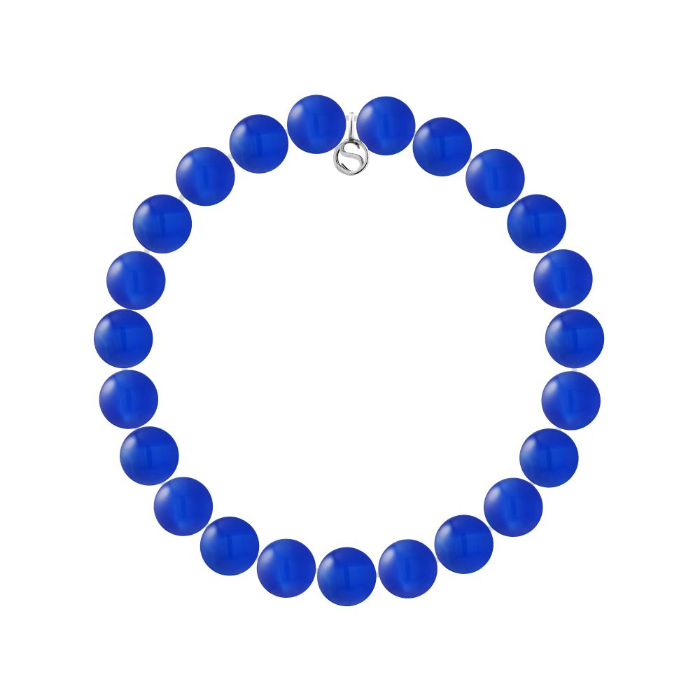 Blaues Achat-Armband mit Perlen