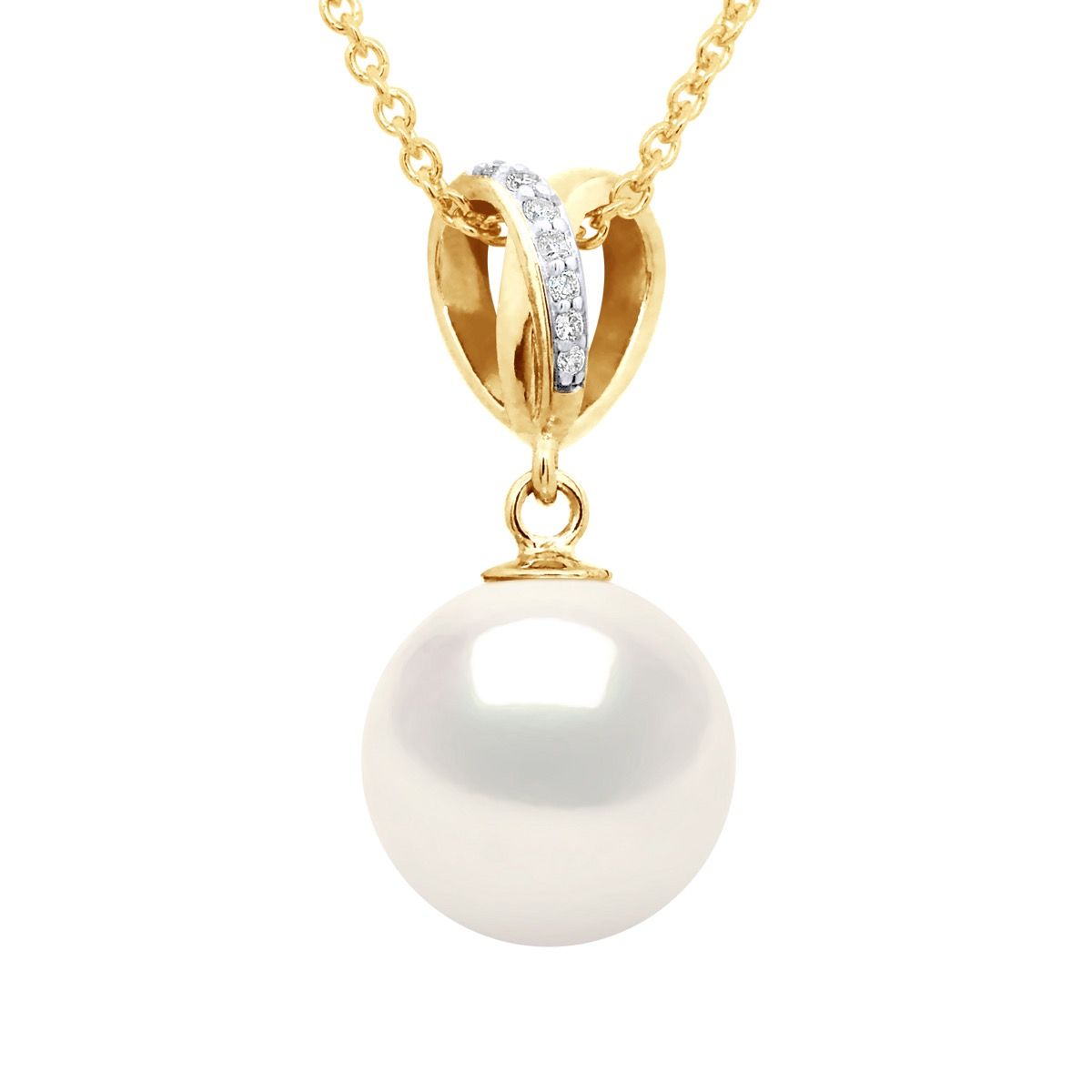 Goldene Perlenanhänger mit Diamanten