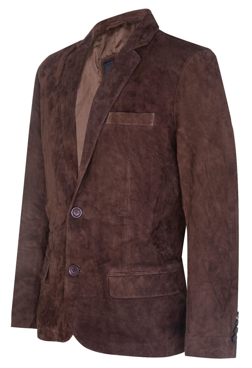 Schmal geschnittener Wildleder Blazer