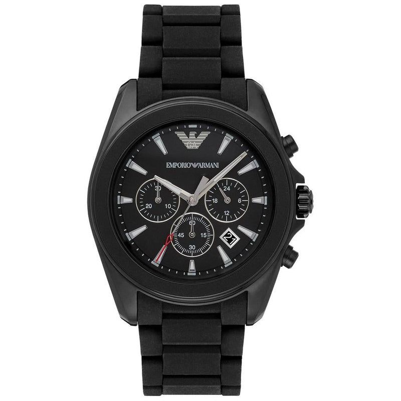 Mattschwarze Chronograph Armbanduhr