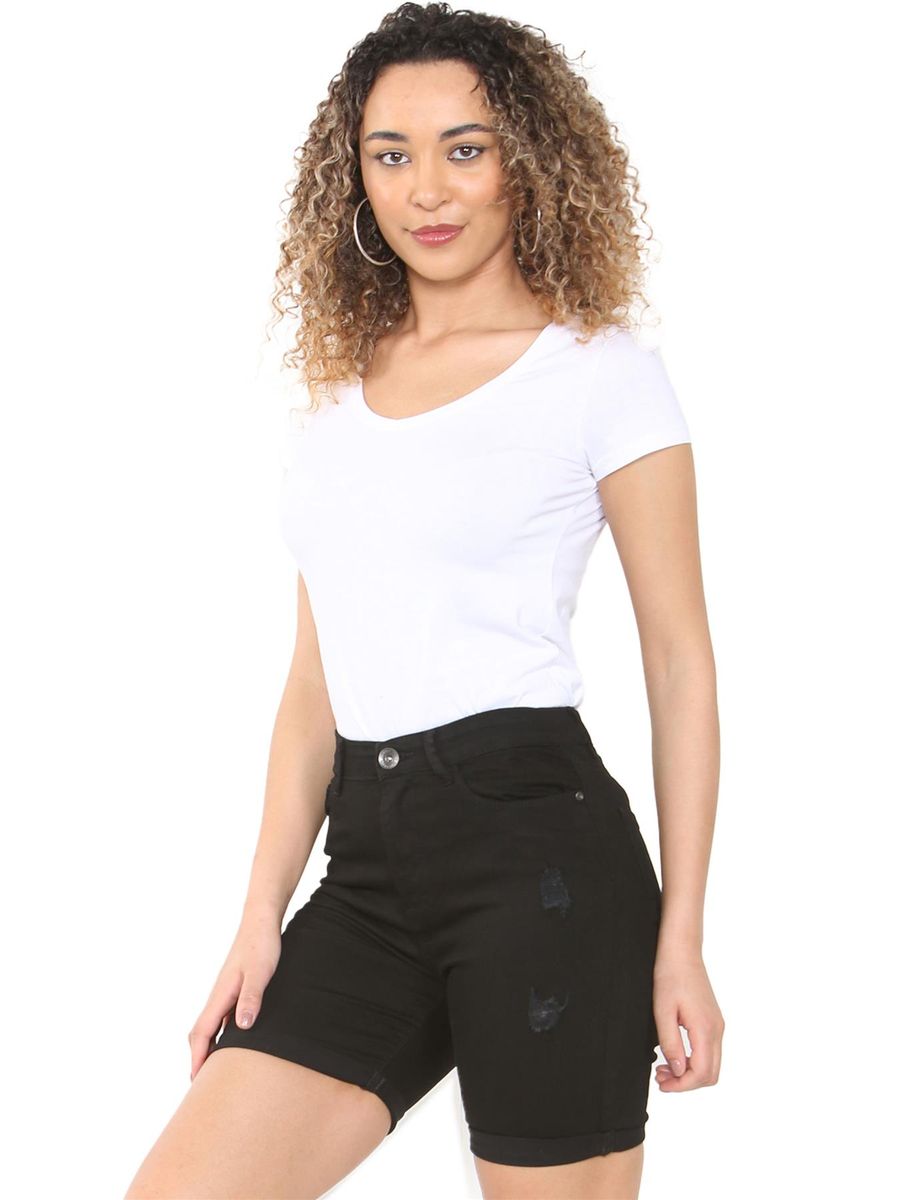 Damen Jeans Shorts mit Rissen