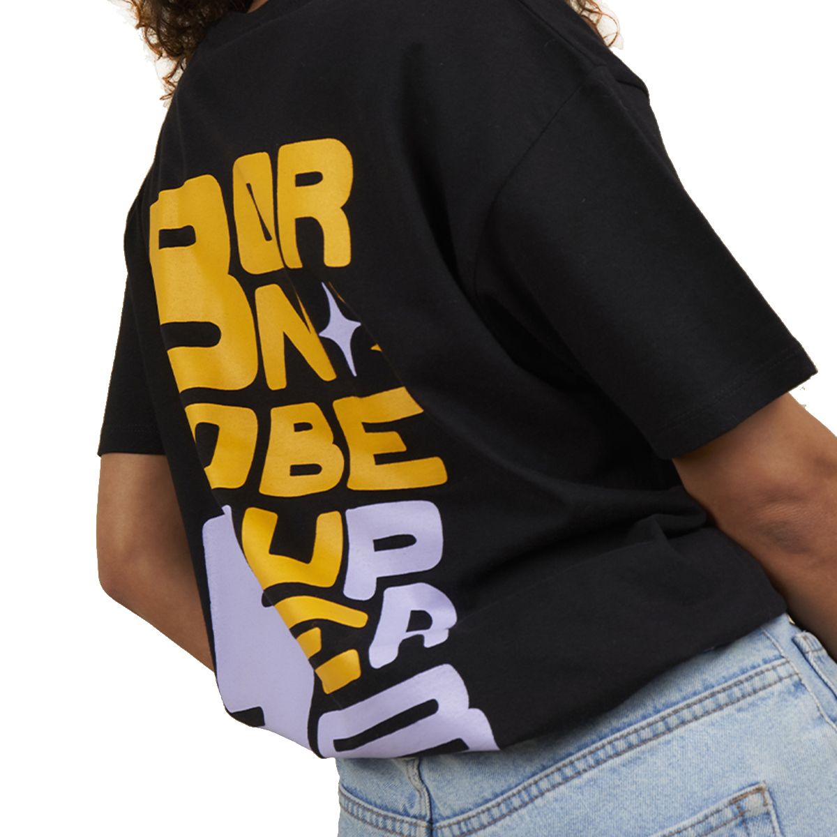 Baumwoll-T-Shirt mit Rundhalsausschnitt und Print