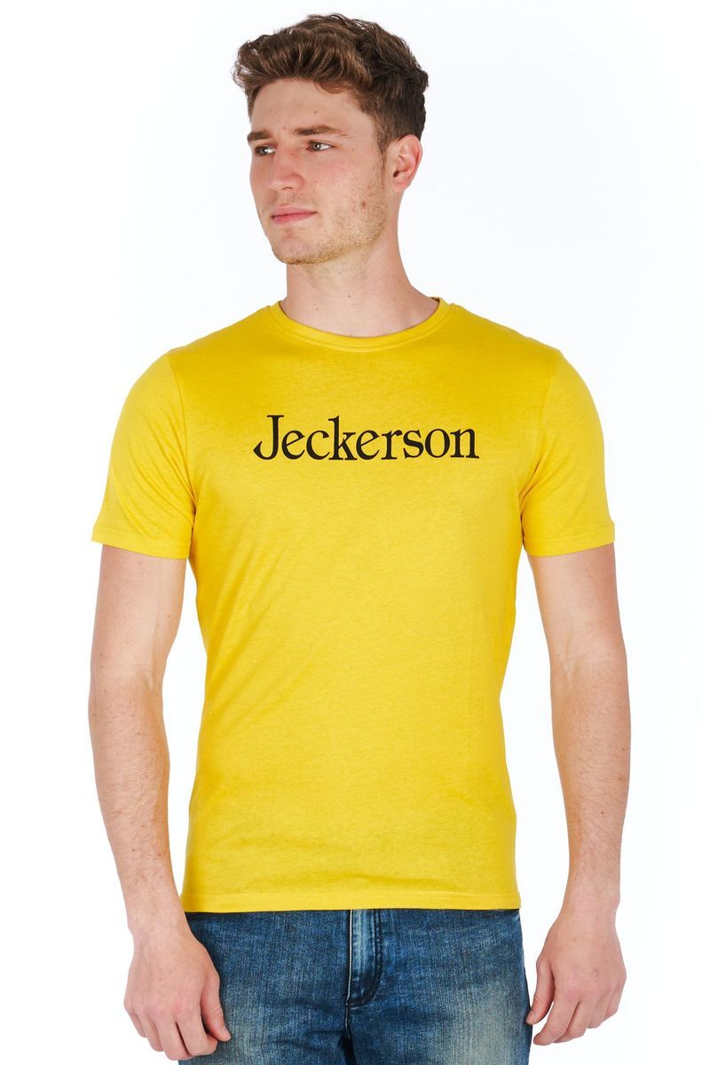 Gelbes Baumwoll-Jersey-T-Shirt