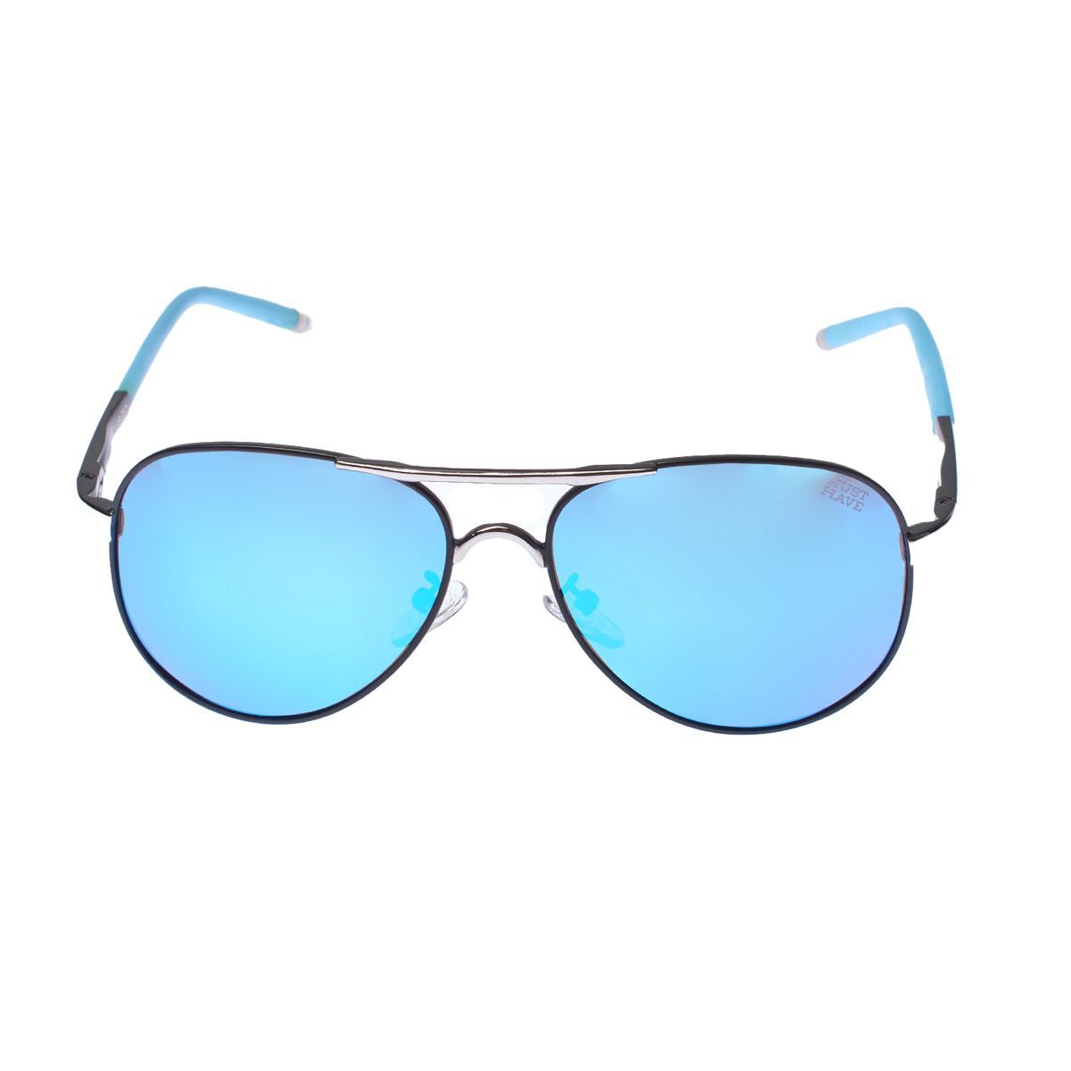 Unisex-Pilotenbrille mit blauen Spiegelgläsern