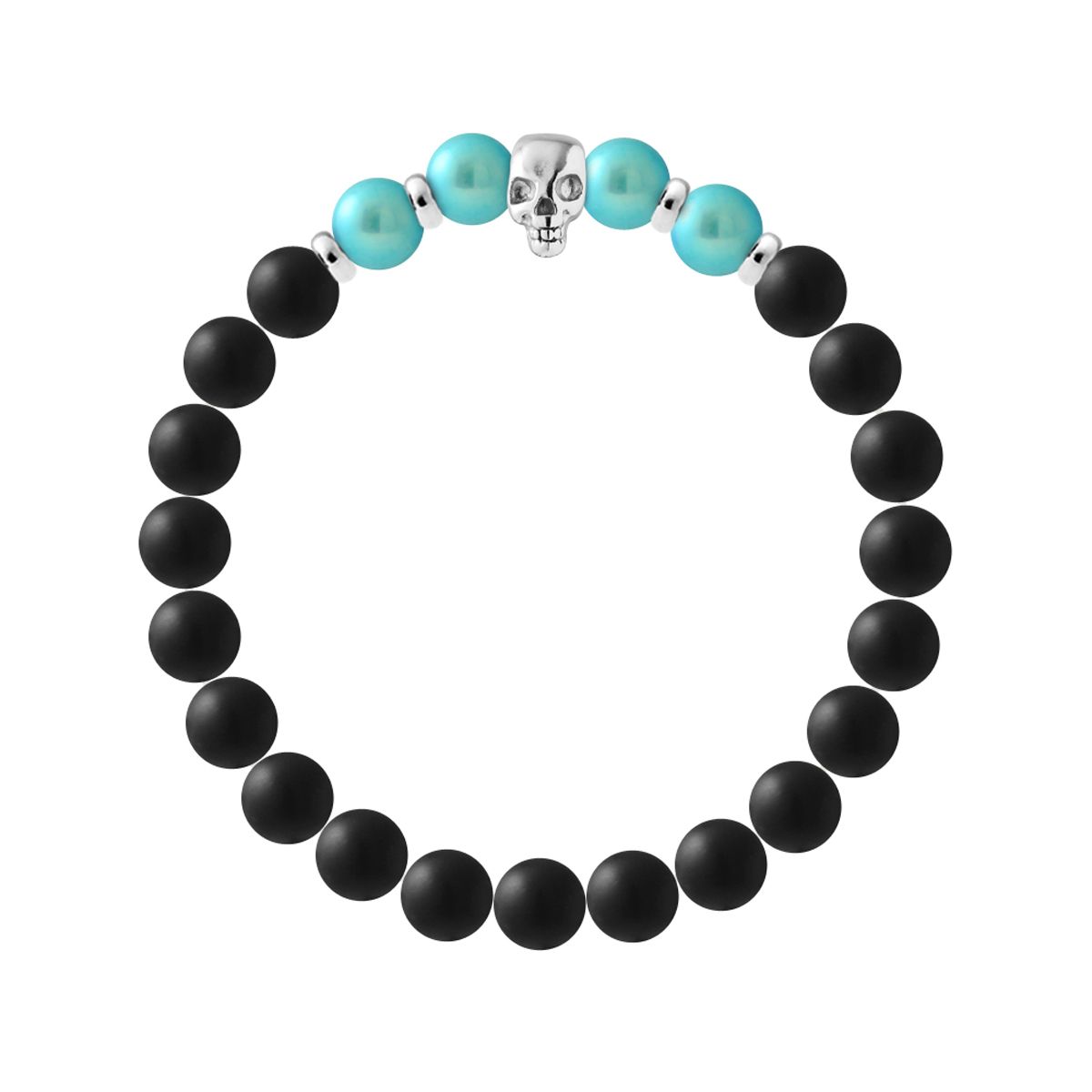 Totenkopf-Perlenarmband mit Stretch