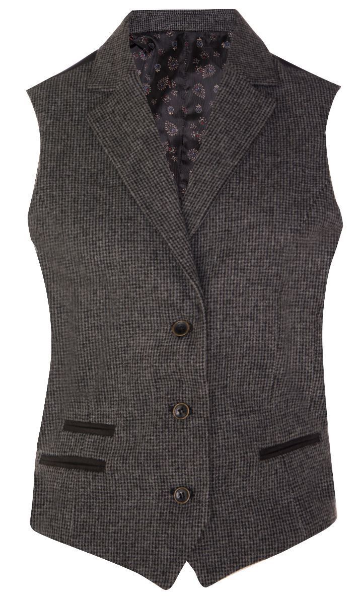 Taillierte Tweed-Weste mit Revers