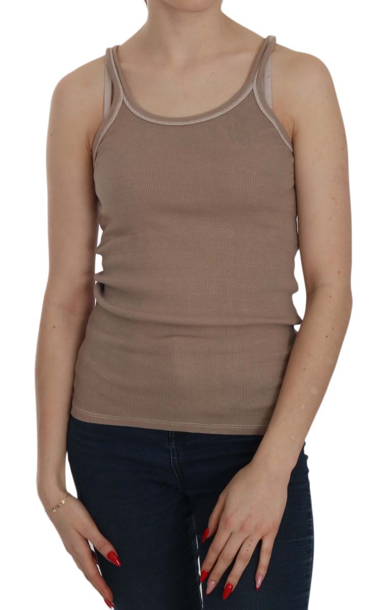Geripptes Tanktop mit Spaghetti-Trägern