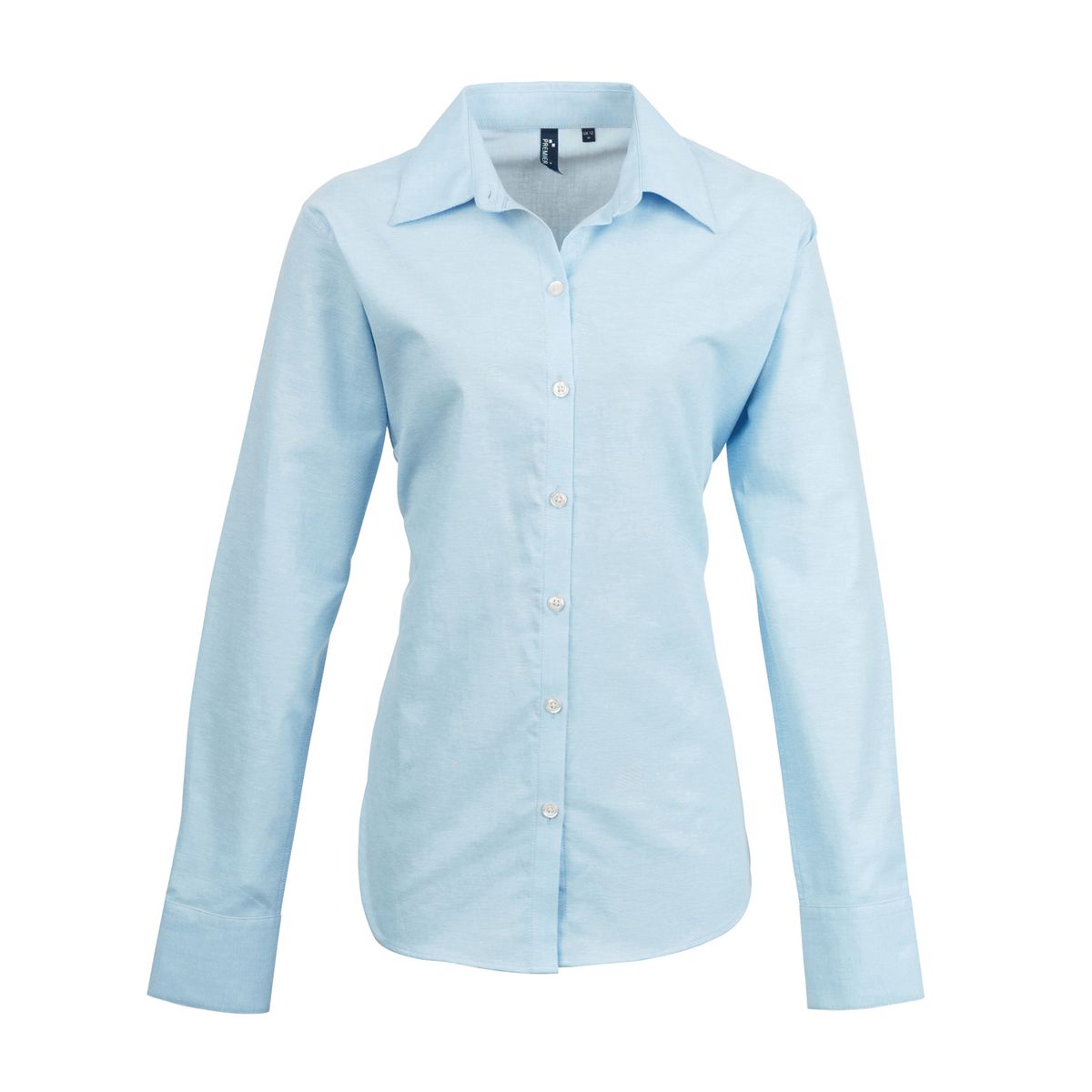 Premier Damen Oxford-Bluse / Bluse / Arbeitshemd, langärmlig (Hellblau)