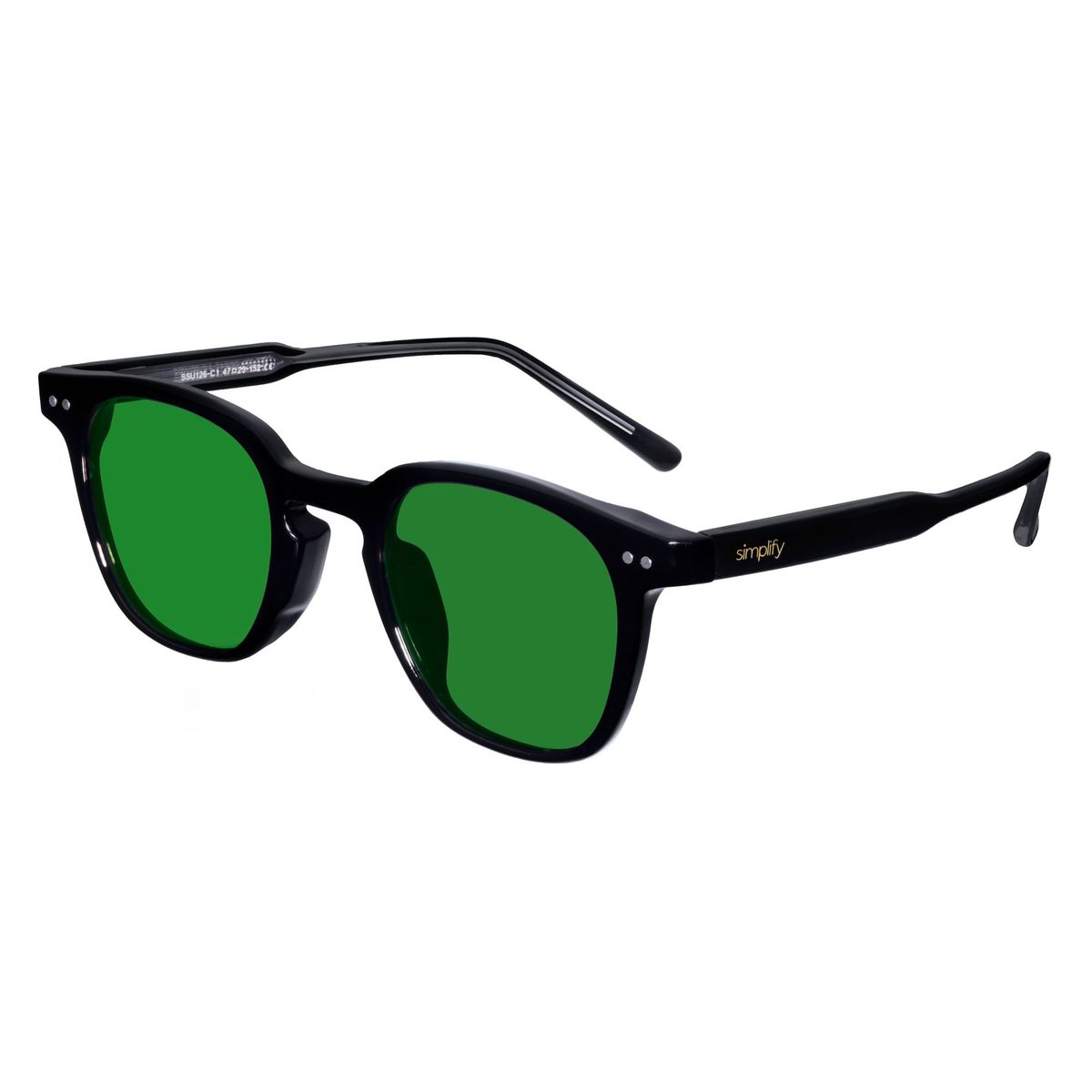 Sonnenbrille mit quadratischem Rahmen und blauen Gläsern