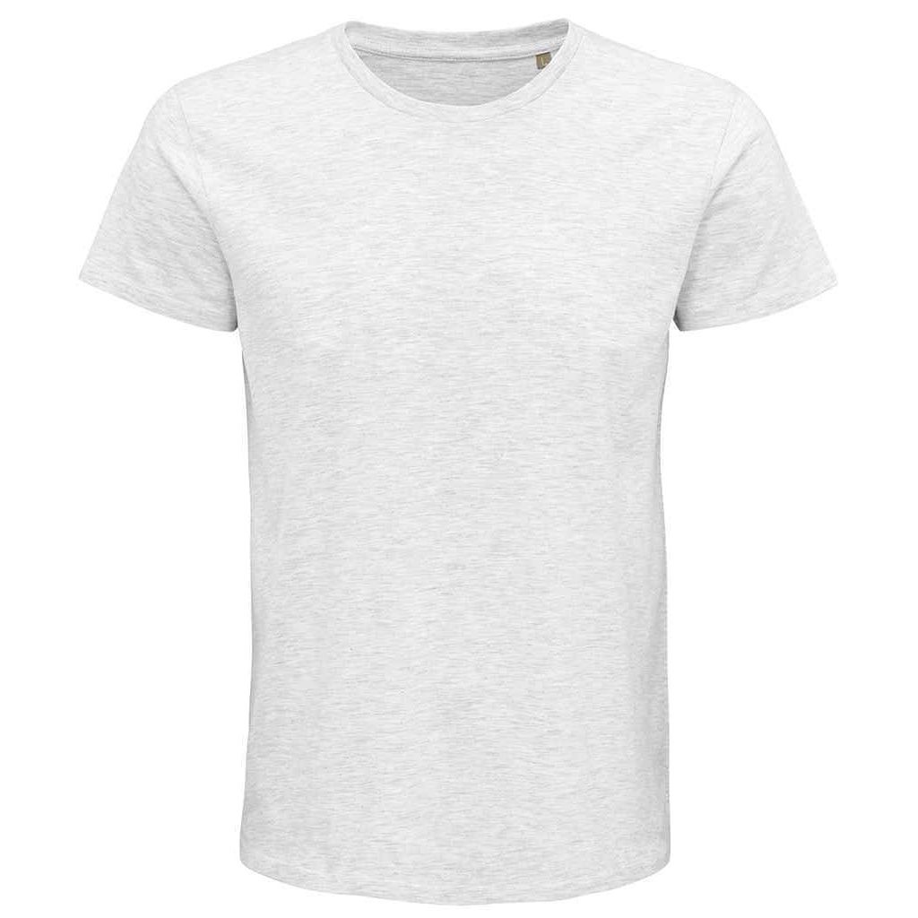 Heathergraues T-Shirt mit Rundhalsausschnitt