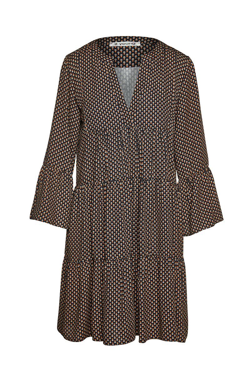 Gestuftes Minikleid mit Glockenärmeln