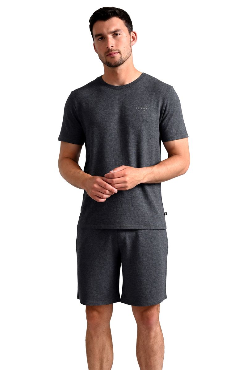 Ted Baker Pyjama Shorts | Herren Freizeit-Loungewear Pyjamahosen mit Taschen - Anthrazit