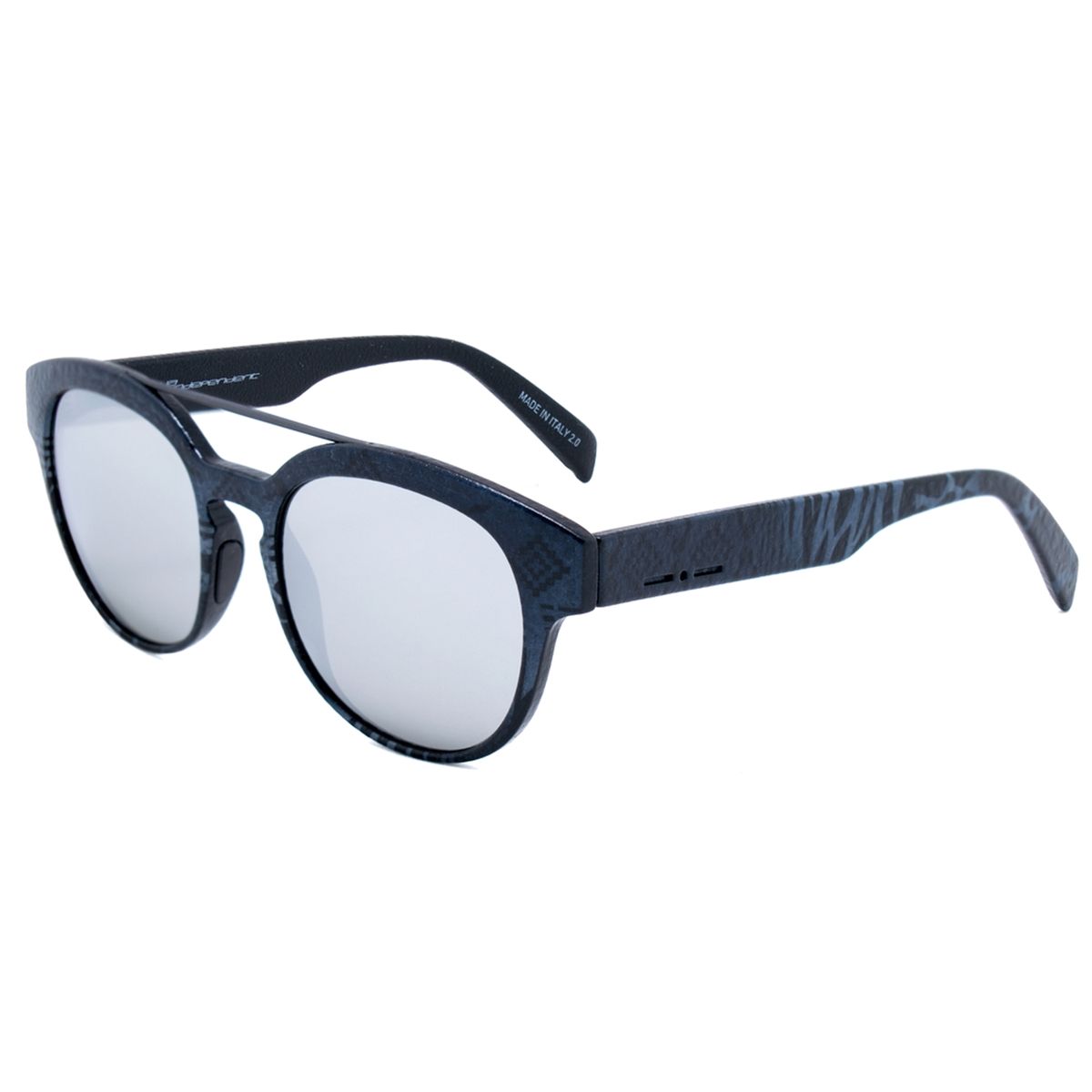 Gemusterte Sonnenbrille mit runden Gläsern