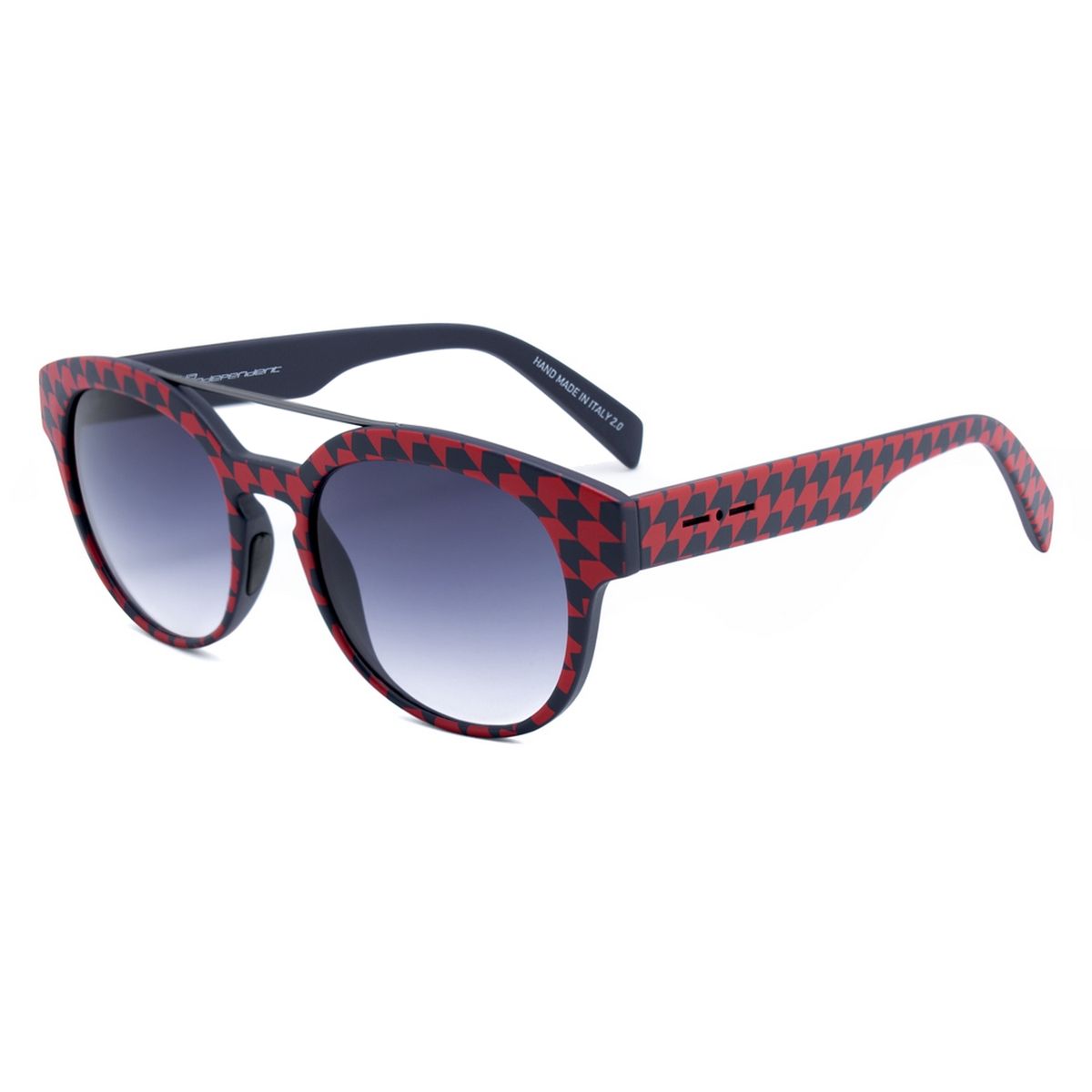 Gemusterte Sonnenbrille mit runden Gläsern