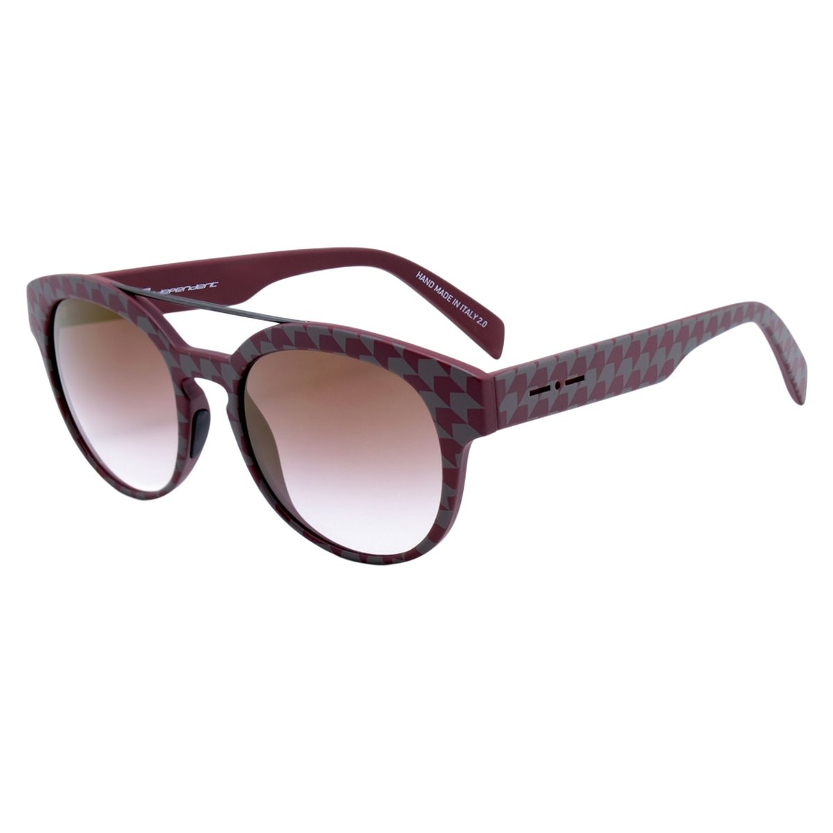 Gemusterte Sonnenbrille mit runden Gläsern