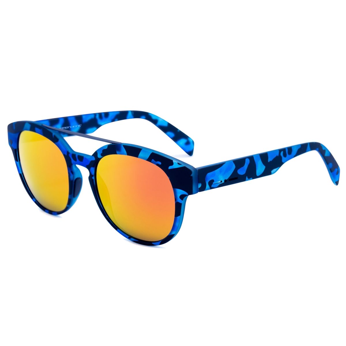 Gemusterte Sonnenbrille mit runden Gläsern