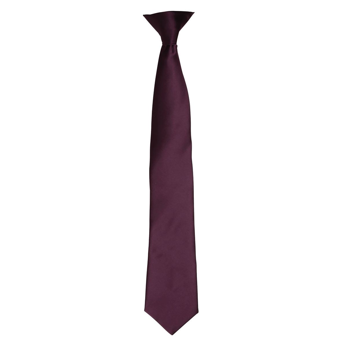 Herren einfarbige Satin-Krawatte mit Clip