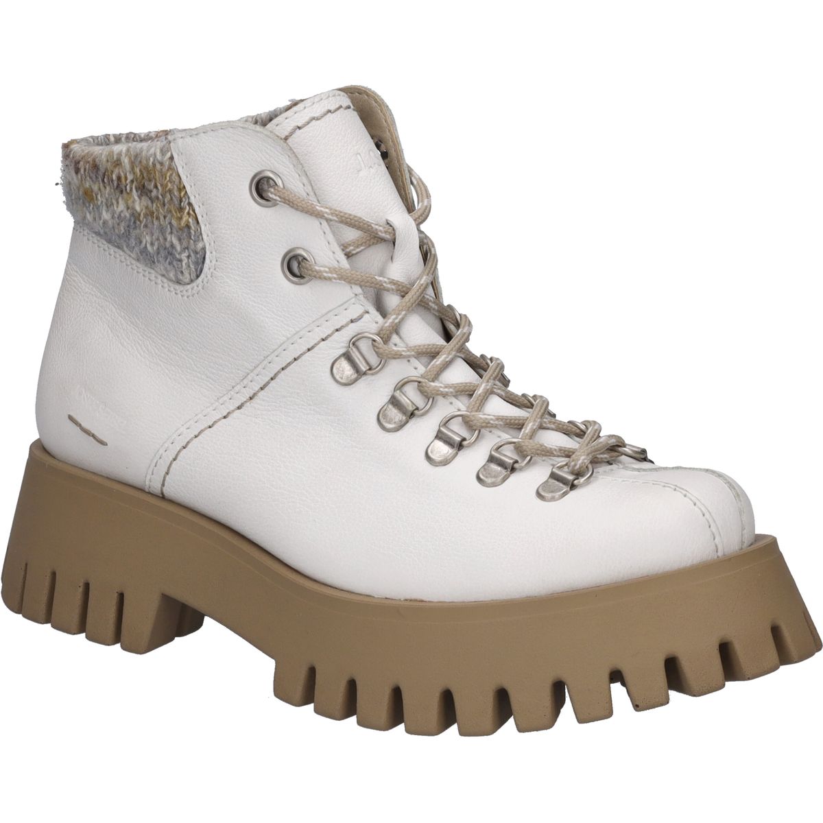 Leder-Stiefelette mit klobiger Sohle