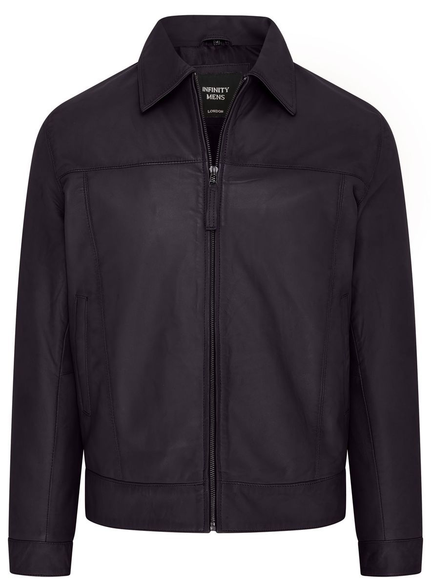 Herren Leder Harrington Biker Jacke