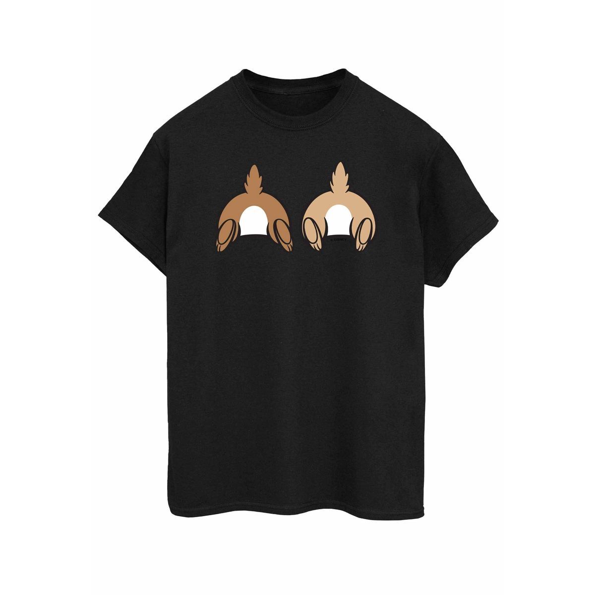 Disney - "Chip N Dale Backside Breast Print" T-Shirt für Damen (Schwarz)