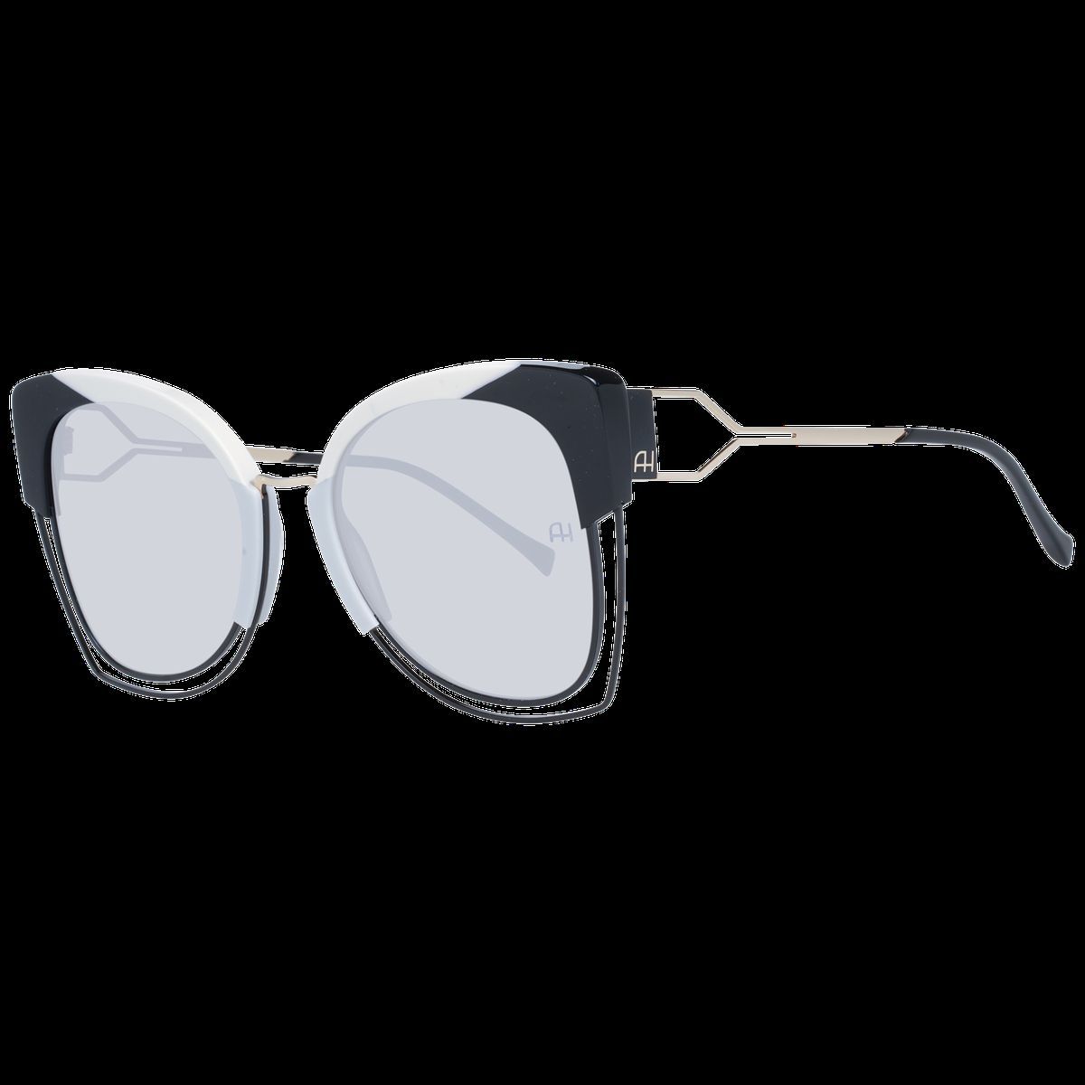 Geometrische Schmetterlings-Sonnenbrille mit Metallbügeln