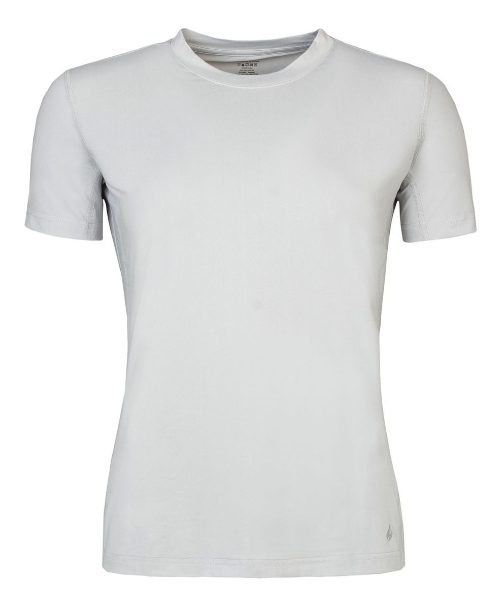 Damen Thermo-T-Shirt für den Winter | Wärmespeicher | Warmes Kurzarm-T-Shirt | Fleece gefüttertes Baselayer-Top - Grau